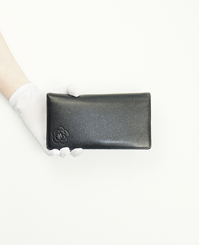 Chanel Camellia Long Wallet, front view